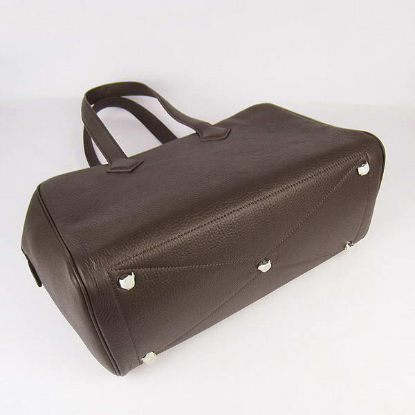 Best Replica Hermes Victoria Cowskin Leather Bags 2010 Dark Coffee H2802 - Click Image to Close